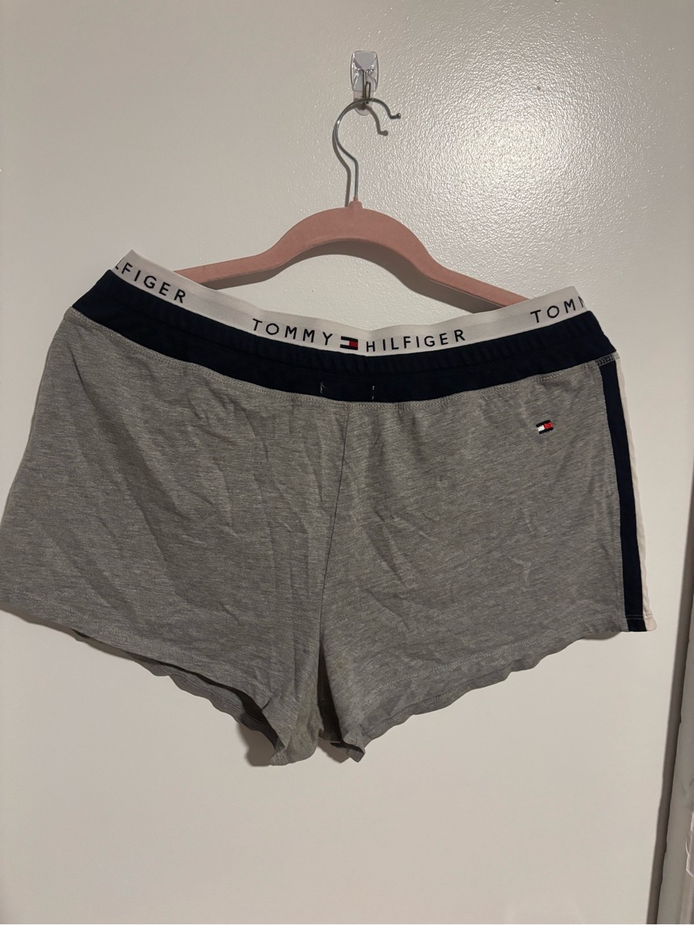 Tommy Hilfiger Gray Athletic Lounge Shorts with Navy Trim